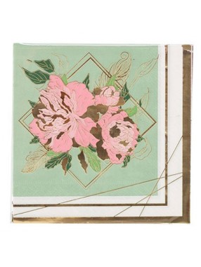 Салфетки Пионы  25*25 / 6 шт