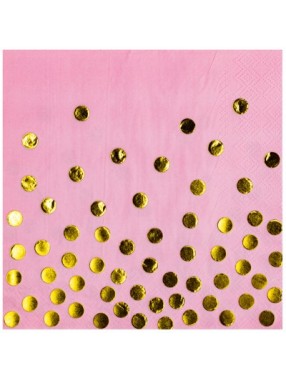 Салфетки Горошек золото 33*33 / 6 шт