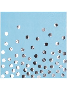 Салфетки Горошек серебро 33*33 / 6 шт