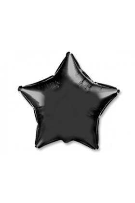 FM Шар Фольга 18" Звезда черная (BLACK)