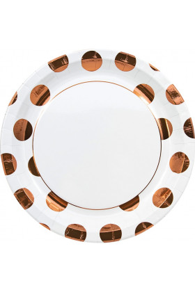 Тарелки 23см Горошек Copper / 8 шт