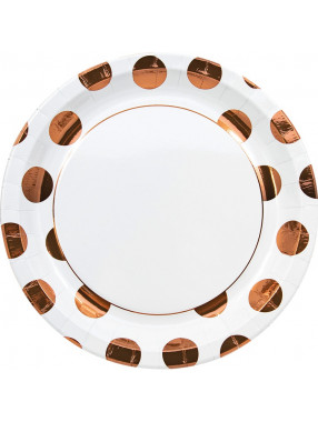 Тарелки 23см Горошек Copper / 8 шт