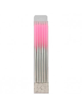 MС Свечи Металлик Pink & Silver 15см с держ. 12шт