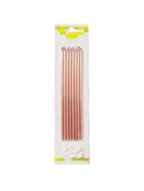 MС Свечи Rose Gold 18см с держателями 8шт