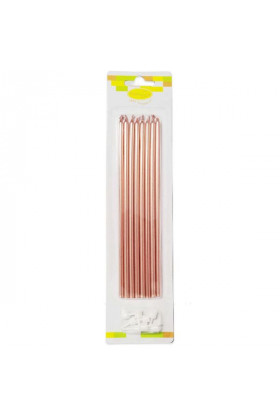 MС Свечи Rose Gold 18см с держателями 8шт