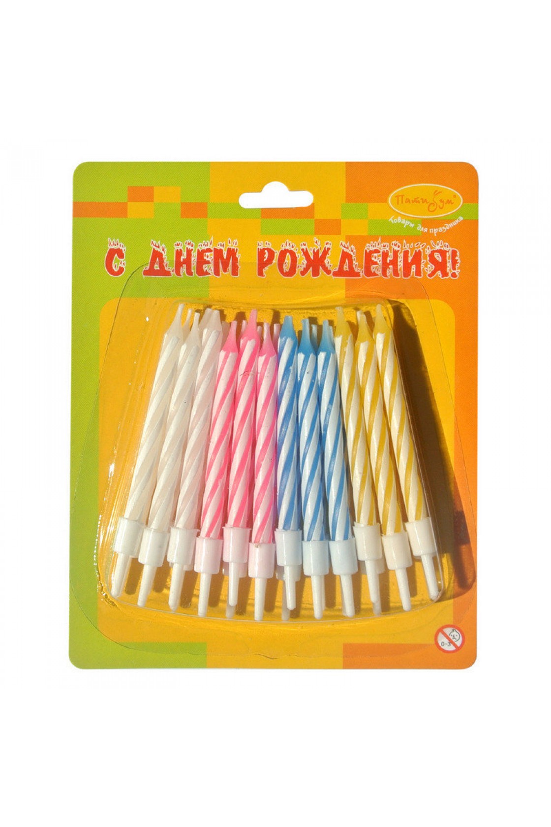 Купить W Свечи мини с держателями 2х цветные 24шт в Новосибирске с доставкой