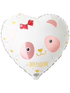 FM Сердце Панда  18"/45см