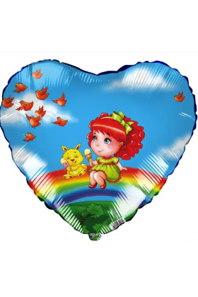 FM Сердце Девочка  18"/45см