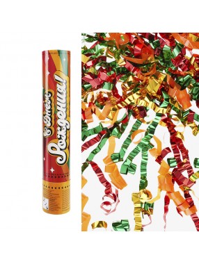 Пневмохлопушка 40 см золотой серпантин