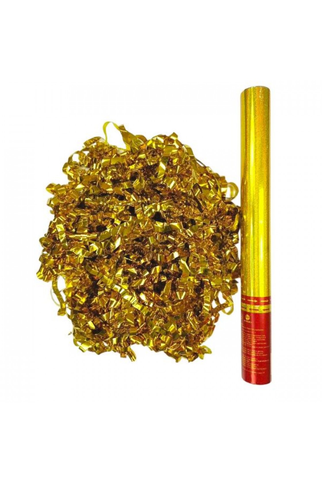 Купить Пневмохлопушка 40 см золотой серпантин в Новосибирске с доставкой