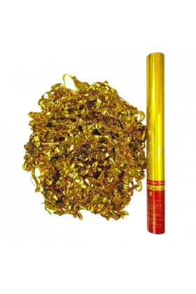 Пневмохлопушка 40 см золотой серпантин