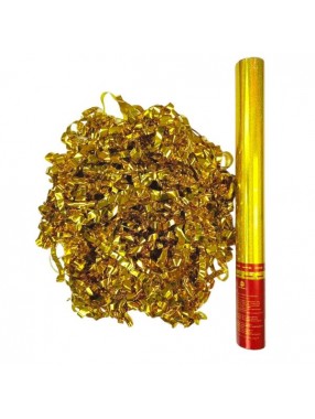 Пневмохлопушка 40 см золотой серпантин