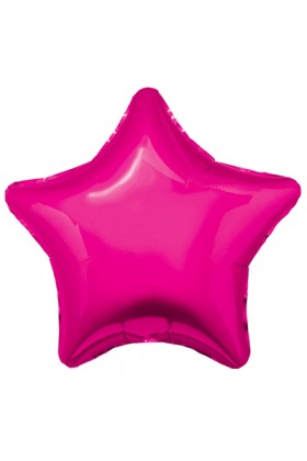 FM Шар-Фольга 30"/76см Звезда фуксия Fuchsia