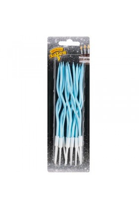 Свечи Волна Голубые 13см/12шт