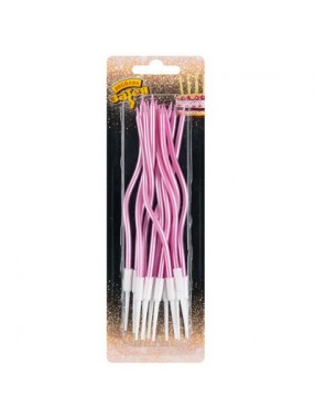 Свечи Волна Розовые 13см/12шт