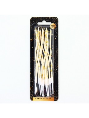 Свечи Волна Черные Искры 13см/12шт