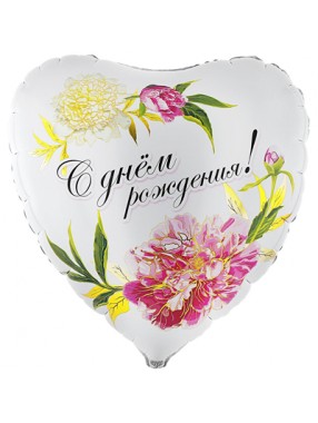 FM Сердце С ДР Пионы