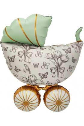 FM Фигура Коляска Винтаж мятная