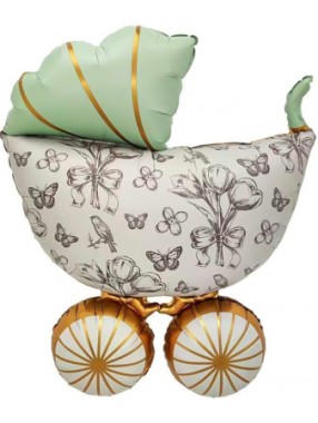 FM Фигура Коляска Винтаж мятная