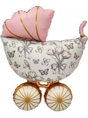 FM Фигура Коляска Винтаж розовая