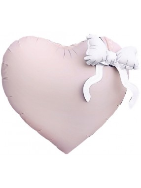 FM Фигура Сердце розовое Бант белый
